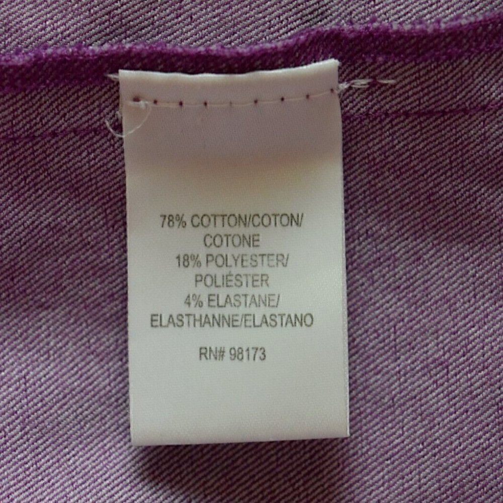 W BY WORTH COTTON CANVAS PURPLE FRONT ZIPPER SHEATH DRESS - Picture 9 of 9
